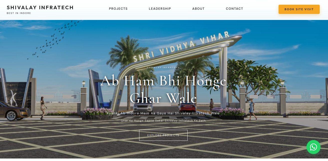 Shivalay Infratech real estate website with premium 3D renders and modern layout